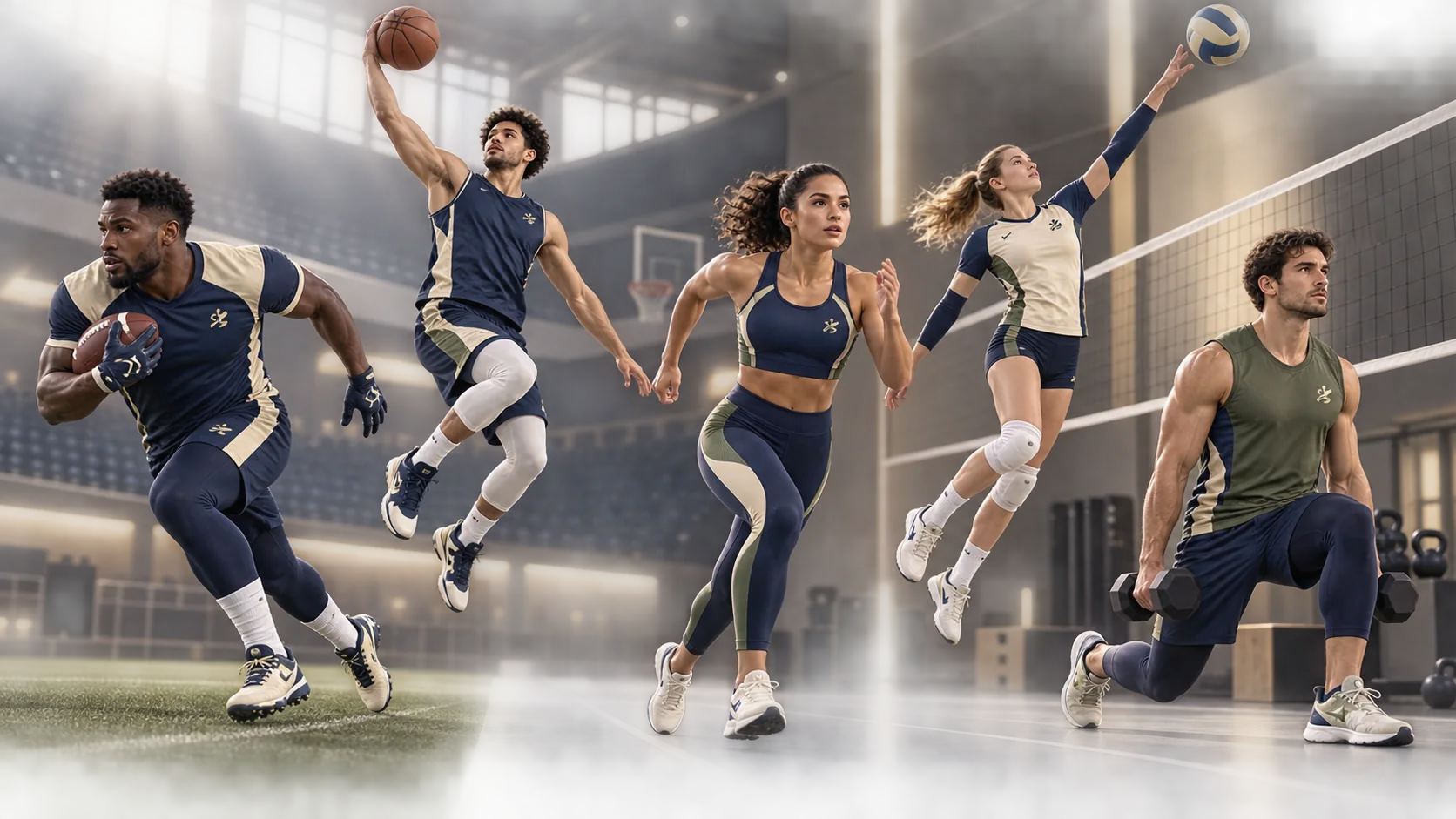 Complete coordinated sportswear collection