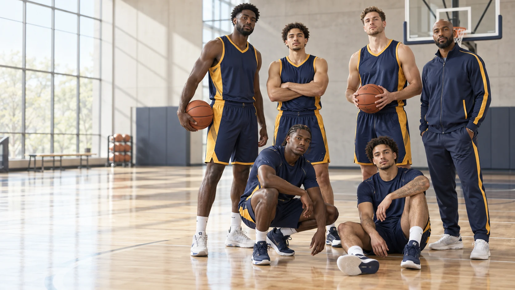 Coordinated basketball match, training and off-field apparel concept