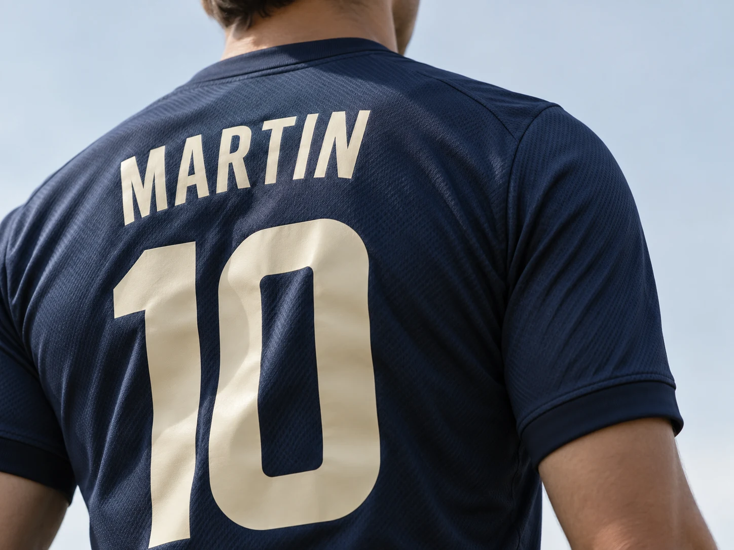 names & numbers soccer garment detail